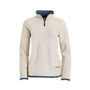 Weird Fish Womens/Ladies Beye Grid Eco Friendly Quarter Zip Fleece Top / Ecru